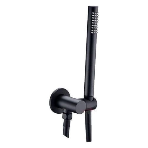 hand shower set Nero matt black including holder with water inlet and hose