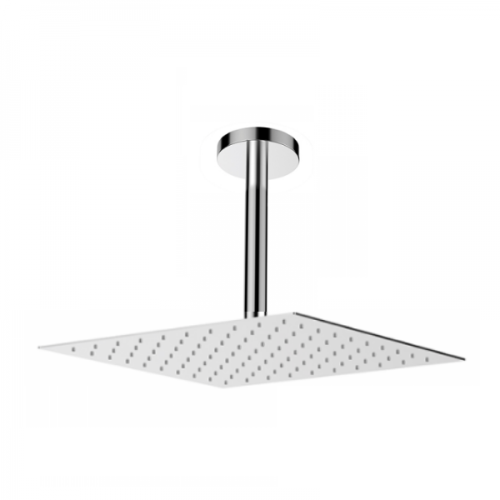 overhead shower 20x20cm polished stainless steel including ceilingarm
