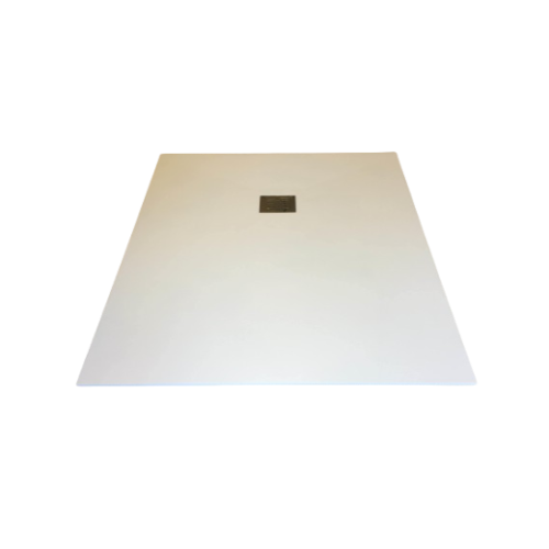Composite shower tray Solid Eco 100x100cm white structure even