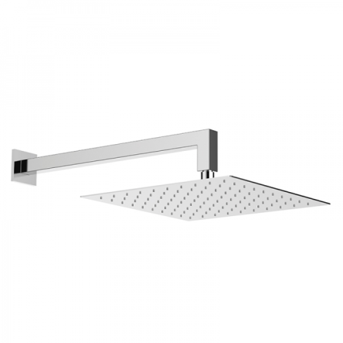 overhead shower 30x30cm polished stainless steel including wallarm
