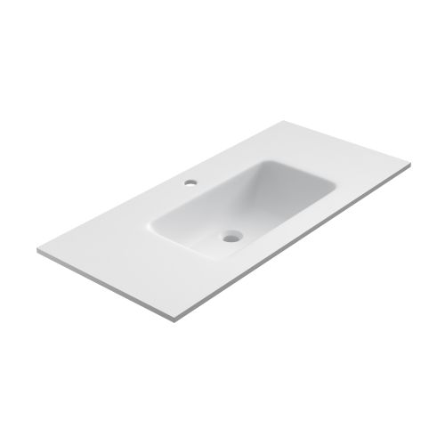 Solid Surface washbasin Florence 101x46cm white mat