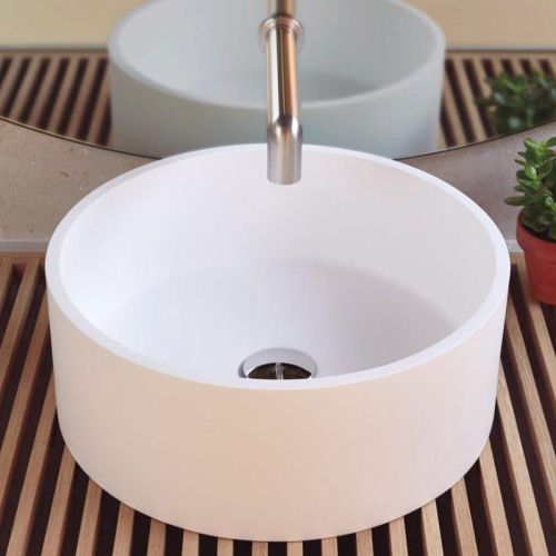 Solid Surface wash bowl surface-mounted Luciano ø40cm matt white