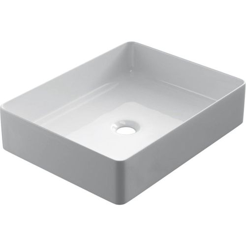 ceramic rectangle shaped surface-mounted wash bowl Recto 47x37cm white