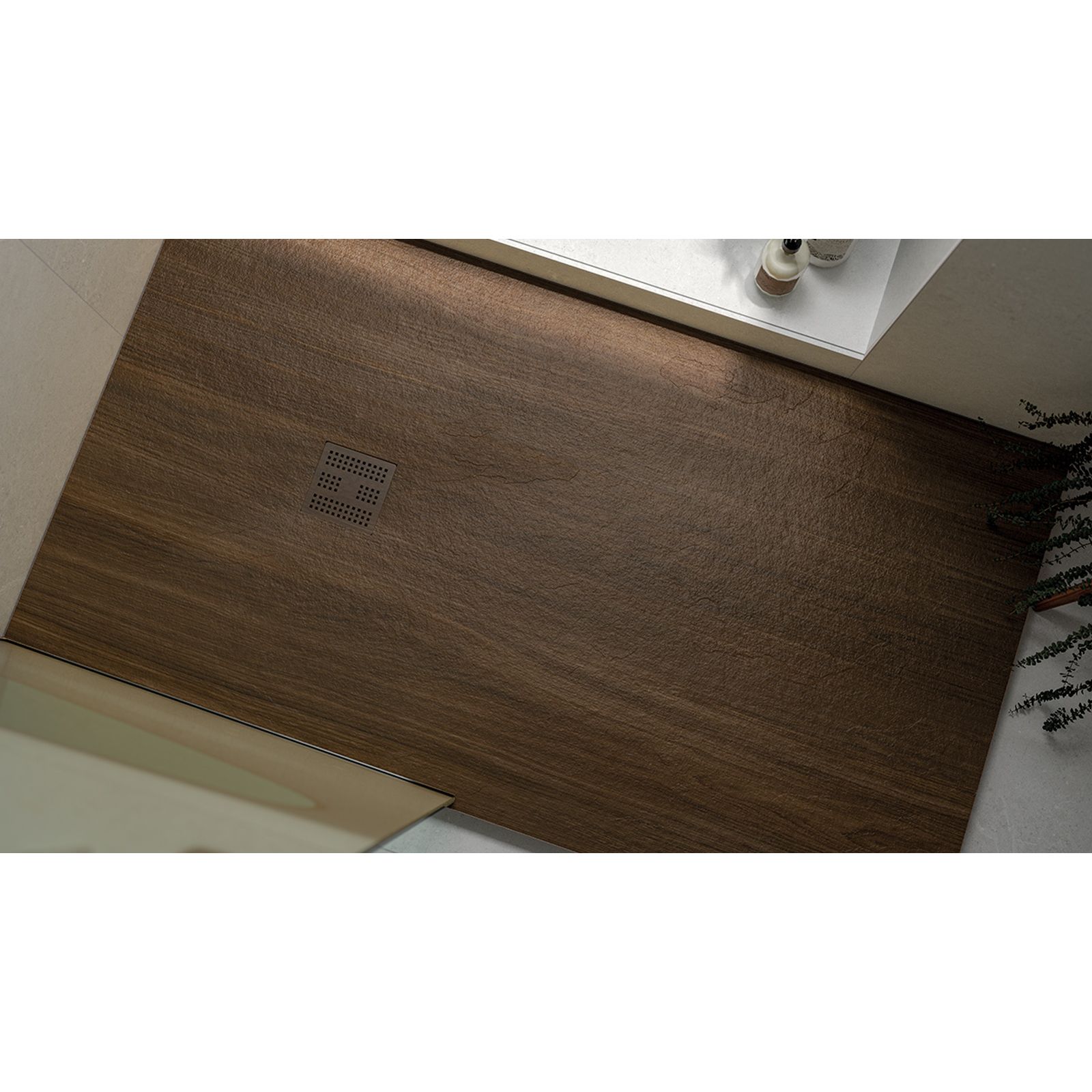 Custom made resin shower tray Wood